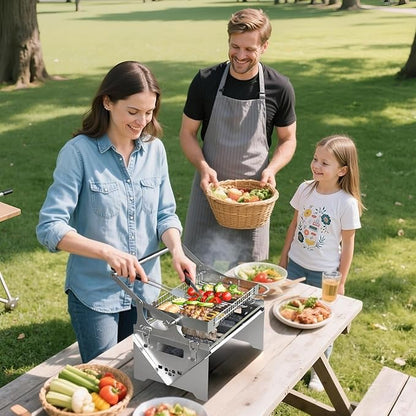 Portable 360°Rotating Charcoal Grill